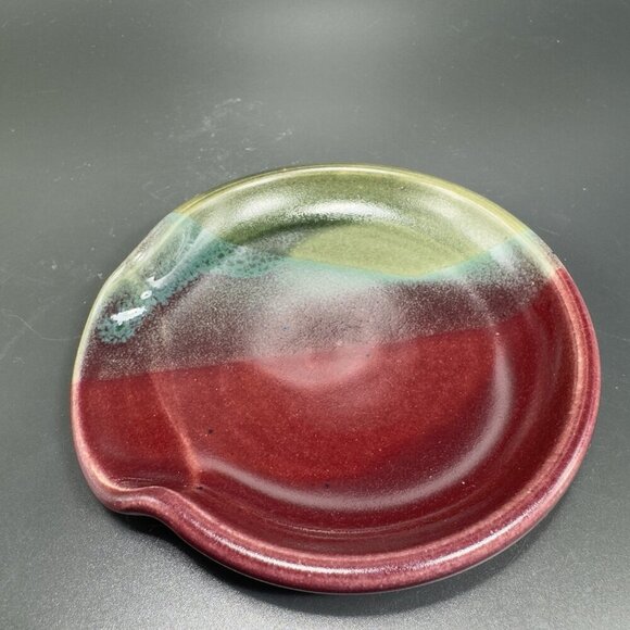 Vintage Hand Made Studio Pottery Spoon Rest Holder Container Artist Signed VTG - Picture 6 of 13